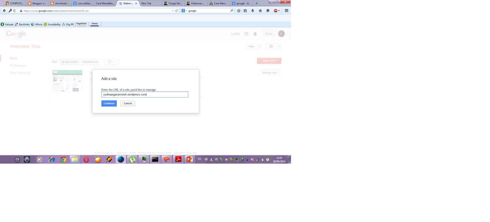 CARA MEMBUAT GOOGLE WEBMASTER DI BLOGSPOT DAN WORDPRESS