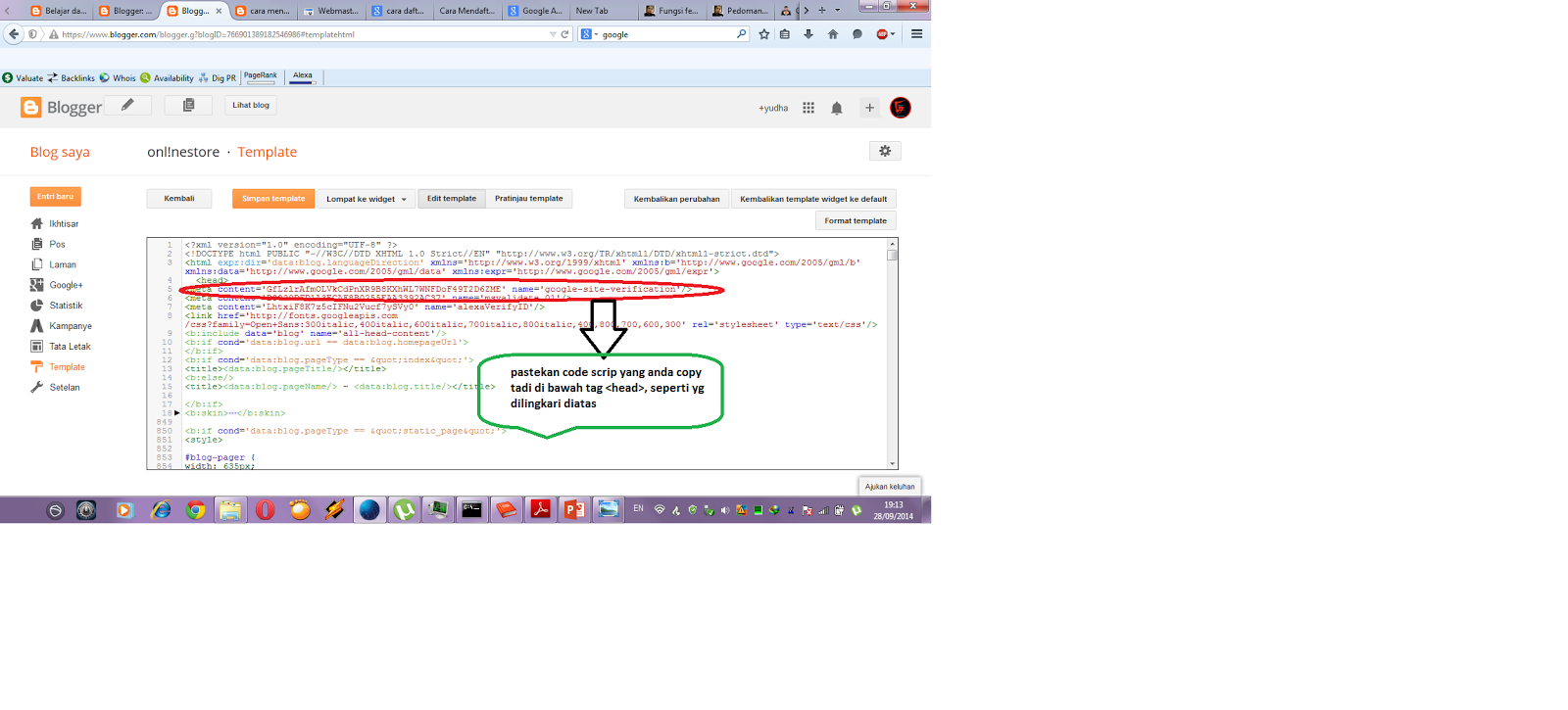 CARA MEMBUAT GOOGLE WEBMASTER DI BLOGSPOT DAN WORDPRESS