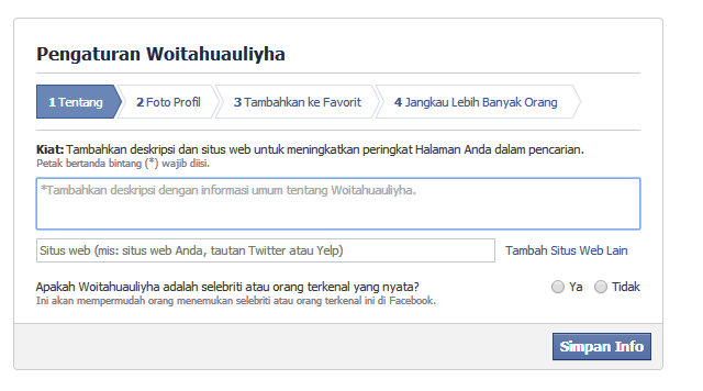 Cara Mengganti Username Facebook yang sudah limit