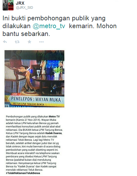 Metro TV Lakukan Pembohongan Publik!