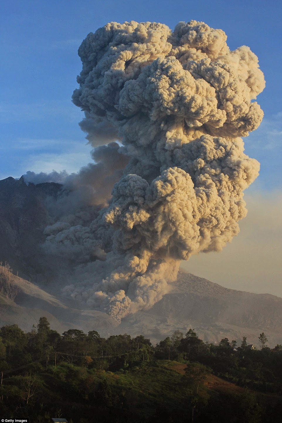 Foto-Foto Dahsyatnya Letusan Erupsi Gunung Sinabung