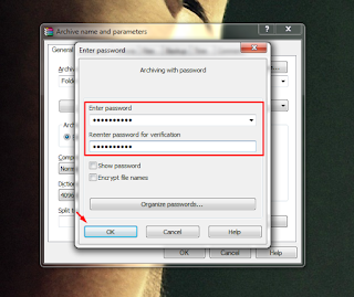 Memberi Password Pada File WinRAR