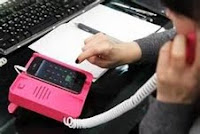 Dijual headset Unik anti radiasi phone x phone bentuk telpon docking (dudukan)