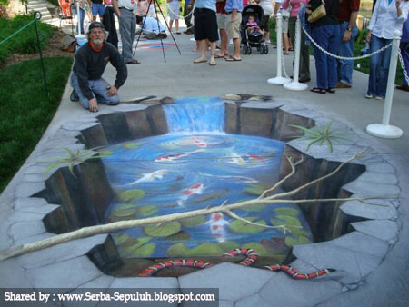 10 Lukisan Illusionary 3D Street Art paling keren