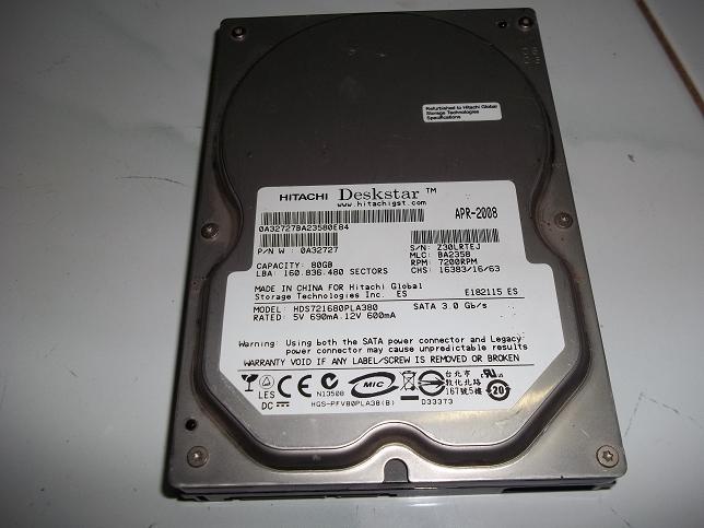Hardisk Pc wdc 250gb sata dan hitachi 80gb sata