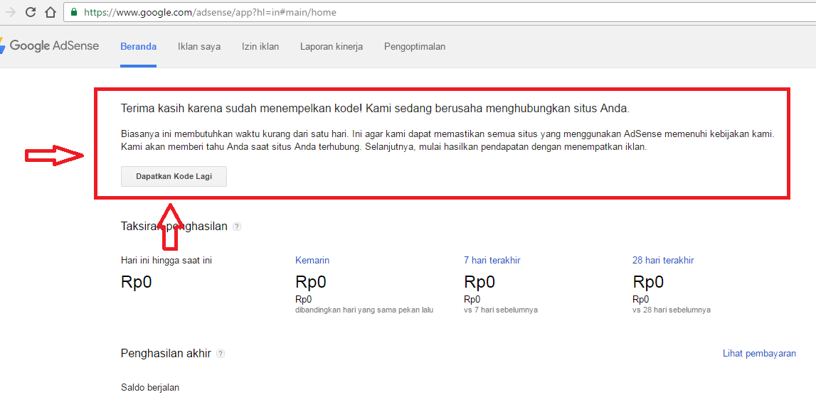 Iklan adsense tidak muncul.. mohon solusinya 