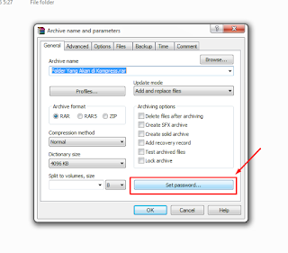 Memberi Password Pada File WinRAR