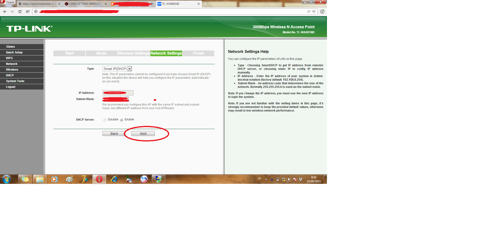 SETTING ACCESS POINT TP LINK TL-WA 901 ND UNTUK MODE CLIENT