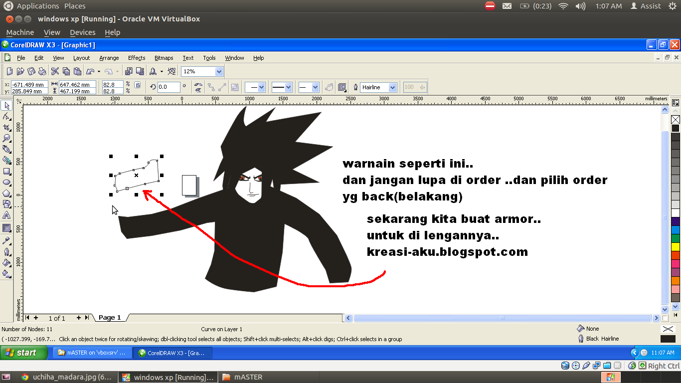 Ane Ajarin Ni,Membuat Uchiha Madara Dengan Corel Draw X3.&#91;TUTORIAL COMPLETE++&#93; :D