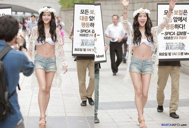 Artis Cantik Korea Nekat Berbikini di Jalan Umum 