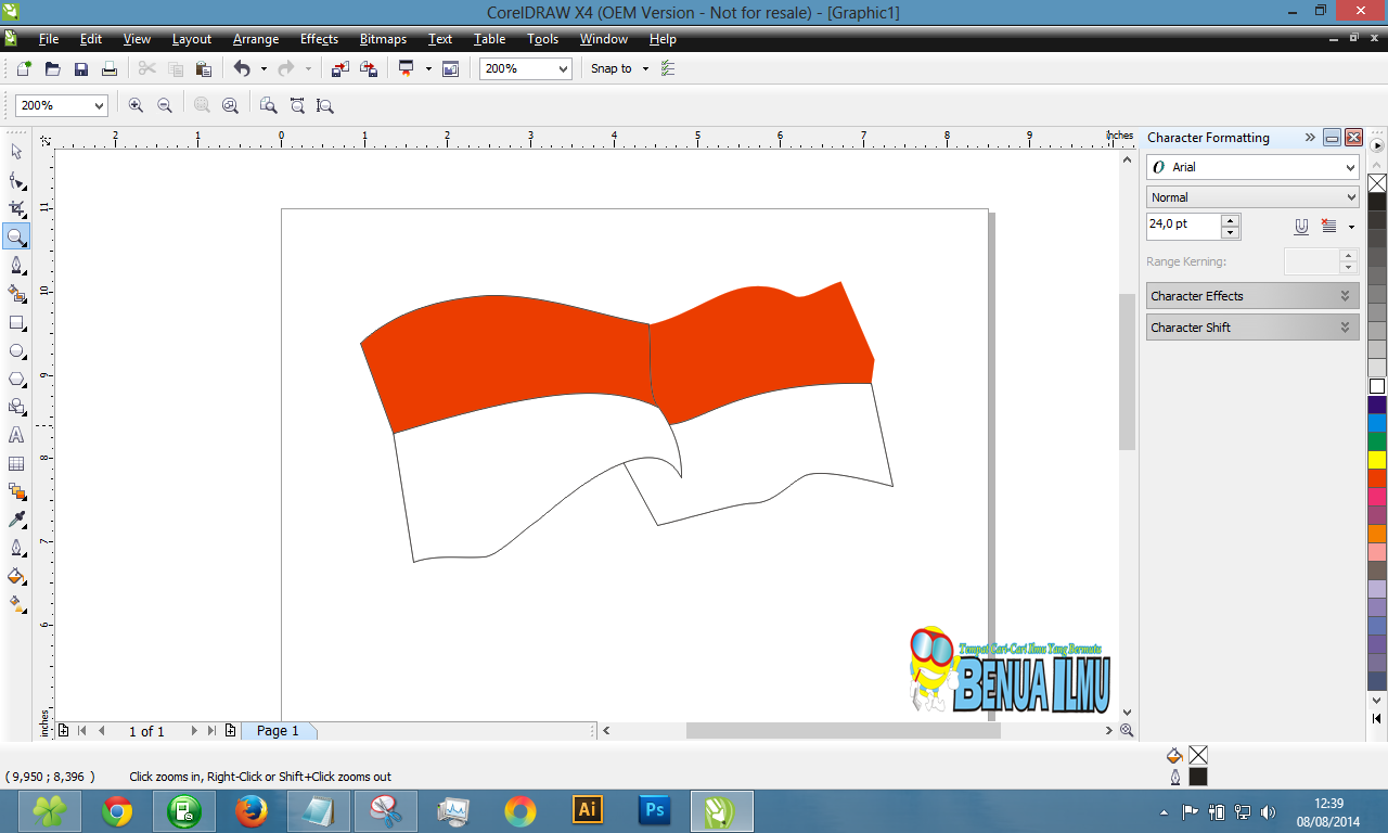 Buat Bendera Berkibar Dengan Corel Draw
