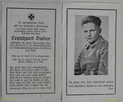 Foto Sterbeblätter/Sterbebild (Death Card/Kartu Kematian) Nazi Jerman