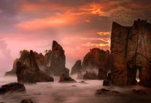 Indah Nya Batu Karang Di Pantai Lampung Ini Gan Kaskus