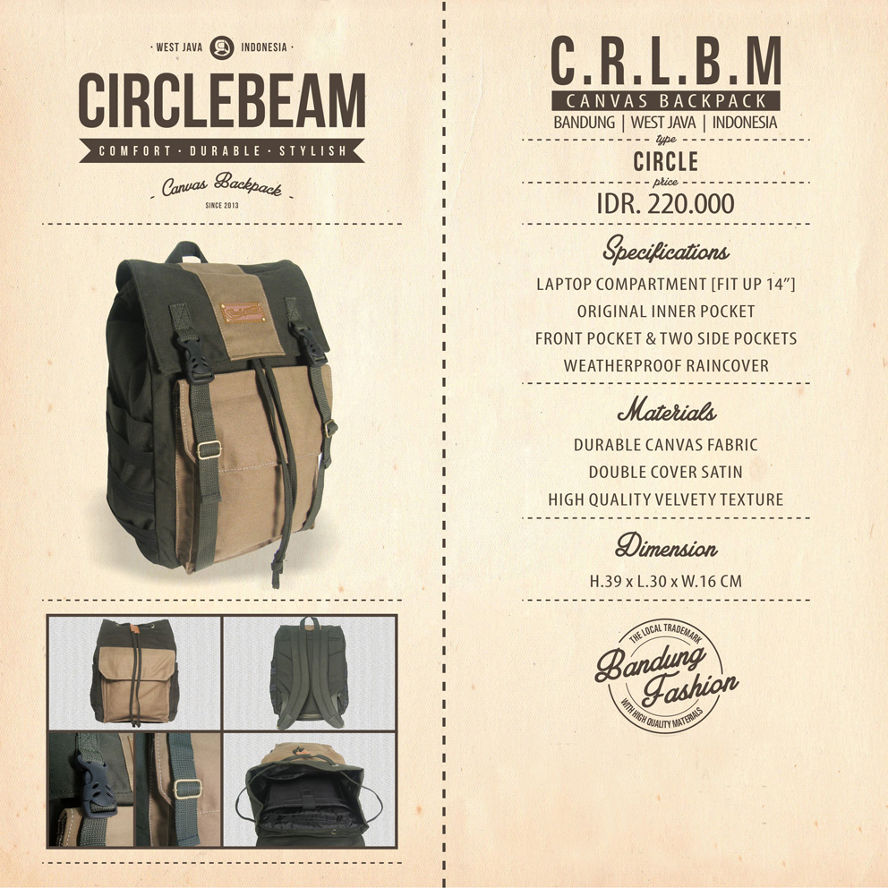 °°°°° CIRCLE BEAM ¦ Canvas Backpack ¦ Comfort, Durable & Stylish °°°°°