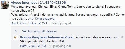 Berita Baru Gan ! Spongebob Tidak Akan Dihentikan Oleh KPI !