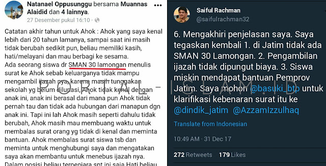 Kadispen Jatim: TIDAK ADA SMAN30 Lamongan, Tebus Ijazah GRATIS!