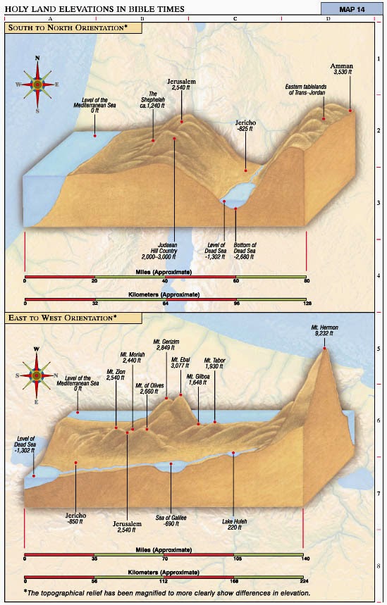 Peta perjalanan bangsa Israel dari Mesir menurut kronologi Alkitab.