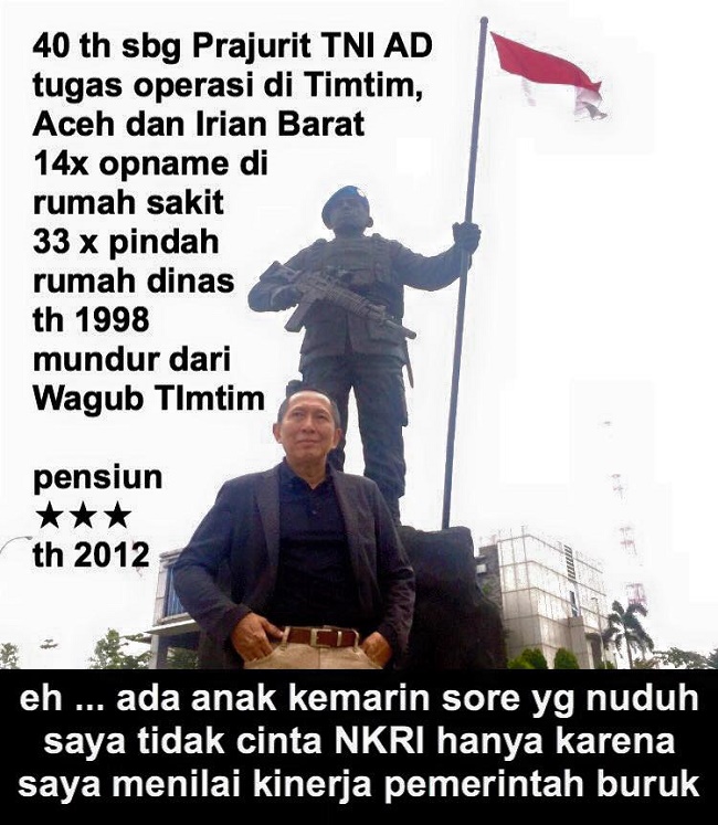 Suryo Prabowo: Ada Anak Kemarin Sore Nuduh Saya Tidak Cinta NKRI Karena Kritik Jokowi