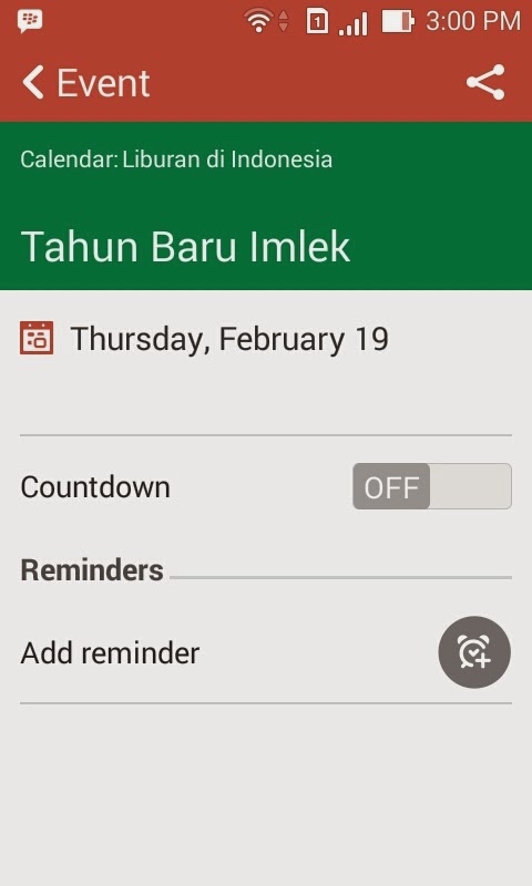Menambahkan Hari Libur pada Kalender Android