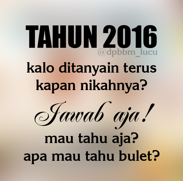 Kapan Nikah ?