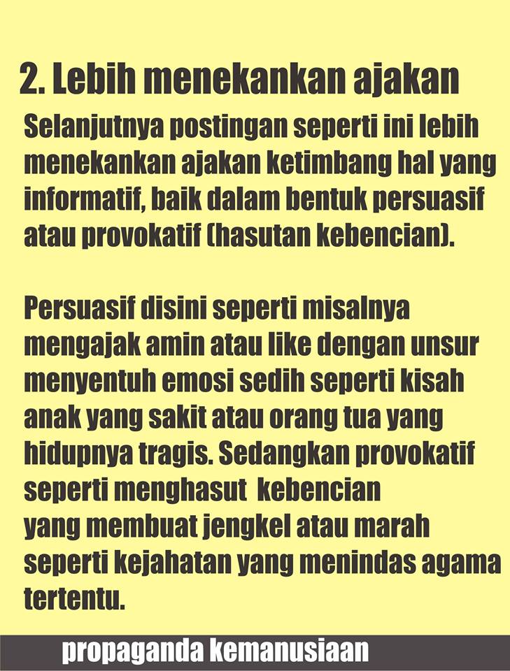 Tips mengetahui postingan hoax, propaganda negatif dan sejenisnya dalam sosmed 