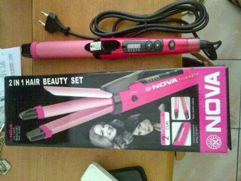 Catok Rambut Mini Nova Hair Beauty Set 2in1