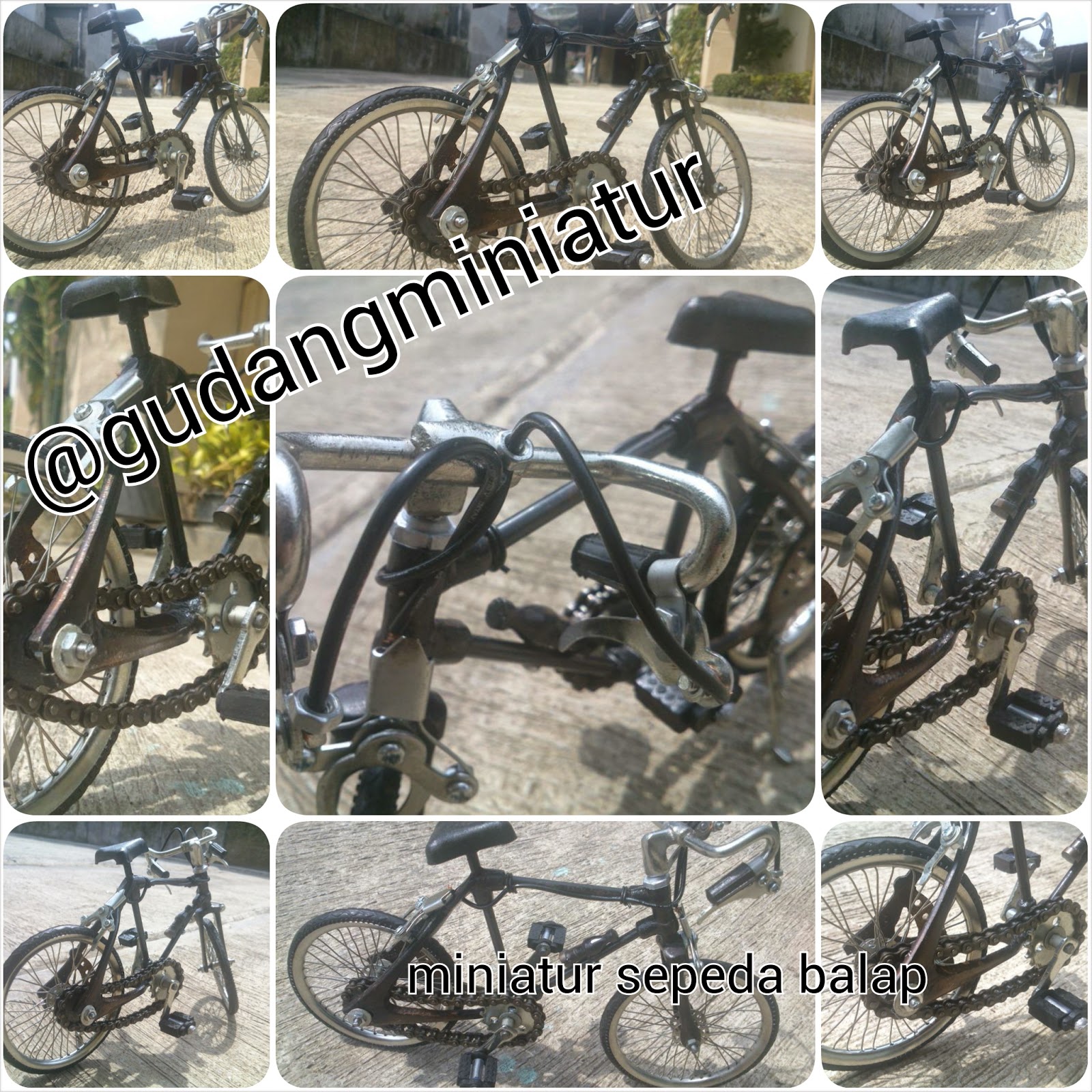 Miniatur Sepeda Onthel, Becak, Motor CB dll (Kualitas Eksport)