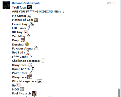 Kode Emoticon Chat Facebook &quot;Meme Comic Version &quot;