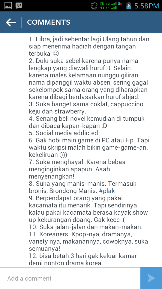 Setelah Ice Bucket Challenge, kini #20FactsAboutMe Challenge..!!!