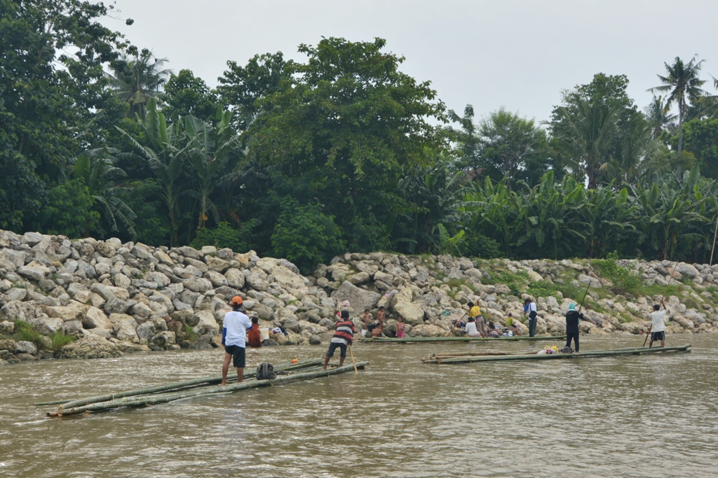 Bertaruh Nyawa Berburu Kayu di Derasnya Sungai Mandar