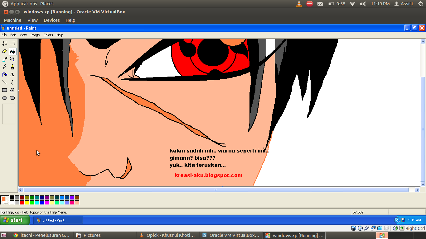 Aku ajarin nih.&quot;MEMBUAT MATA ITACHI MENGGUNAKAN PAINT&quot;