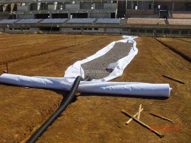 &#91;Proses&#93; Pekerjaan Rumput Lapangan Sepakbola Stadion Gedebage Kota Bandung