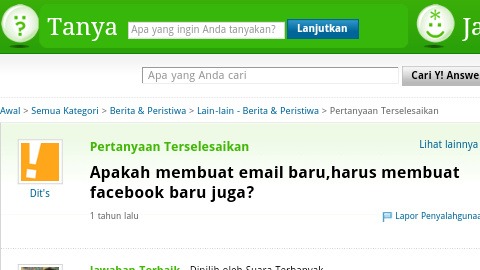 Pertanyaan Pertanyaan lucu di Yahoo Answers