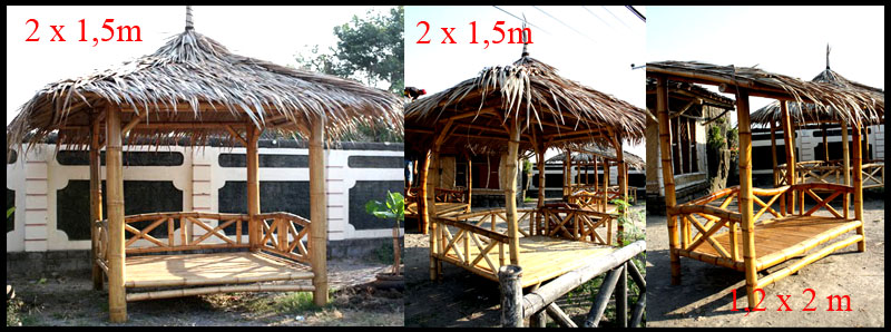 Gazebo/Saung/Gubuk, Rumah dan Perabot Bambu Murah Meriah dan siap kirim...!!!
