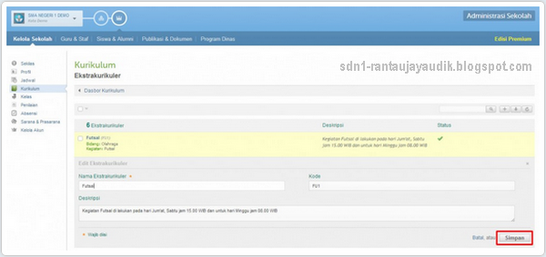Cara Menambahkan, Mengedit, dan Menghapus Ekstrakurikuler di Situs PADAMU NEGERI