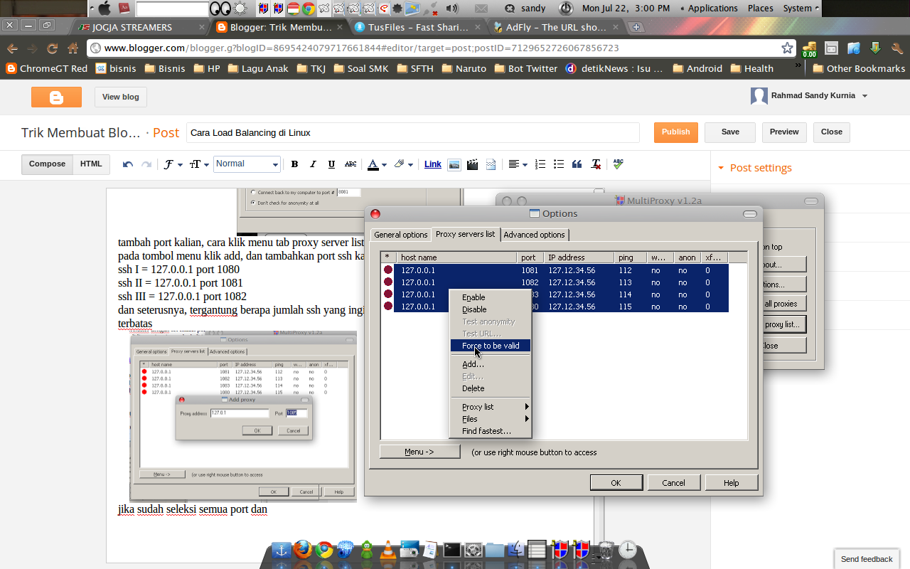 Tunneling ssh dengan PAC Tunnel Manager di Ubuntu