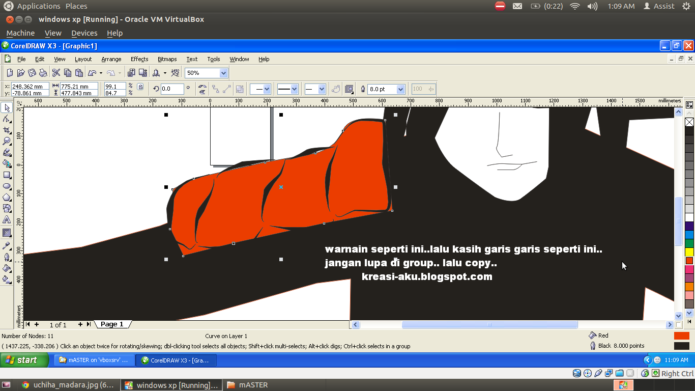 Ane Ajarin Ni,Membuat Uchiha Madara Dengan Corel Draw X3.&#91;TUTORIAL COMPLETE++&#93; :D