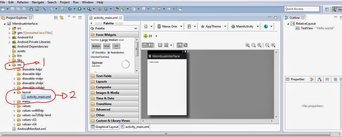 TUTORIAL PEMROGRAMAN ANDROID ECLIPSE PART 2 (DESAIN GRAFIS TAMPILAN ANDROID)