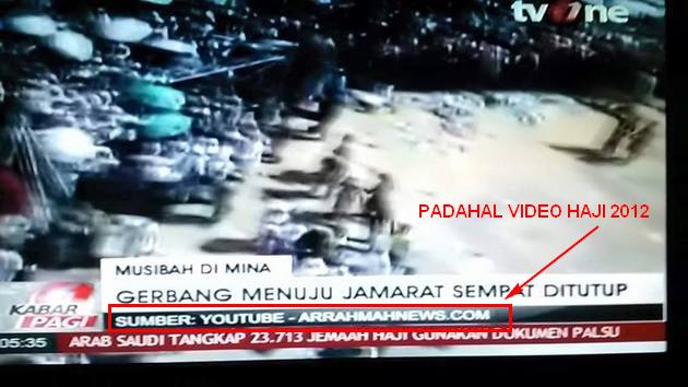 Lagi-lagi ,Salah Tayangkan Video Mina, TV One Akhirnya Cabut ...PKSPiyungan