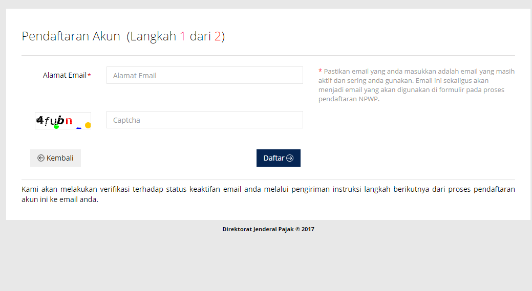 Panduan Tutorial Cara Pendaftaran NPWP Secara Online