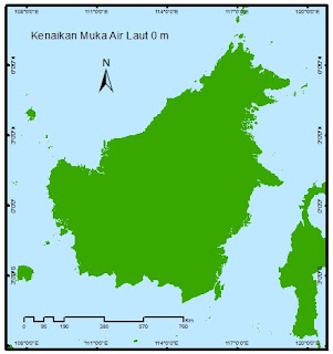 Beginilah Peta Pulau-Pulau Indonesia kalau Air Laut Naik Ratusan Meter