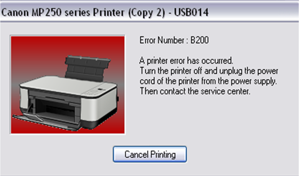 &#91;HELP&#93; Printer canon mp287 Error b200