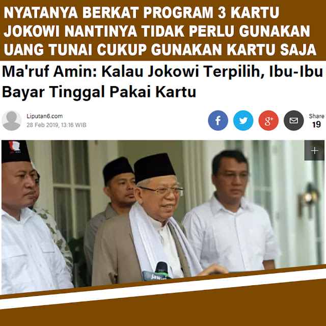 Ma'ruf Amin: Kalau Jokowi Terpilih, Ibu-ibu Bayar Tinggal Pakai Kartu