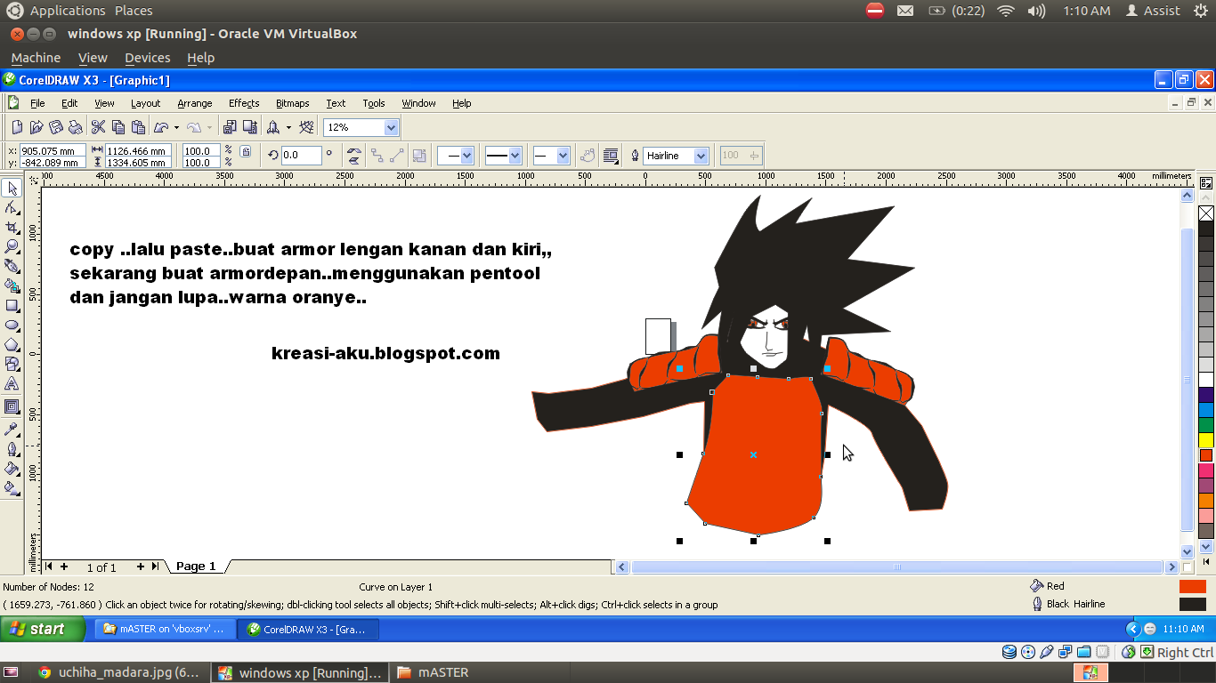 Ane Ajarin Ni,Membuat Uchiha Madara Dengan Corel Draw X3.&#91;TUTORIAL COMPLETE++&#93; :D