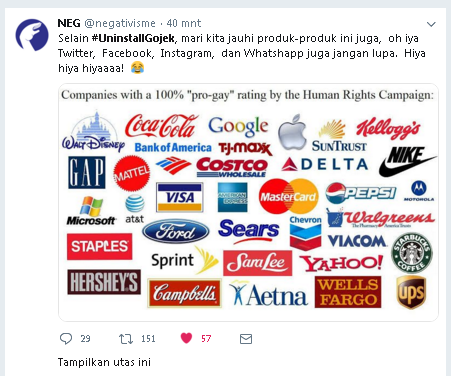 Muncul tagar #UninstallGojek Gara-Gara Gojek Dituduh Dukung LGBT, Kok Bisa?