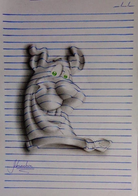 Keren Gan !! Remaja 15 Tahun Ini Bisa Gambar Ilusi 3D Keren Di Sebuah Kertas
