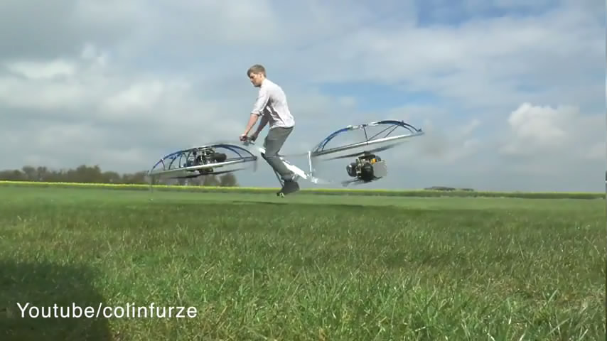 Sepeda motor terbang? Home Made Hover Bike buatan Collin Furze, Beneran Terbang !!!