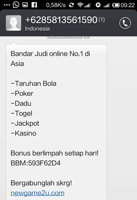 Maraknya SMS Penawaran Untuk Bermain Judi ONLINE, Bikin GERAM DAN EMOSI