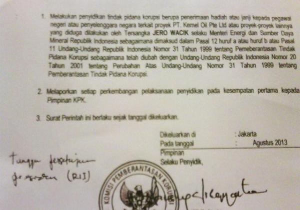 &#91;CETAAR&#93;Sprindik KPK Bocor.. Tulisan Tangan 'Tunggu Persetujuan Presiden'