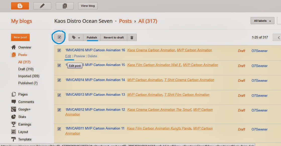 &#91;SHARE&#93; Membuat Situs Galeri Produk Kaos Ocean Seven dengan Blogspot